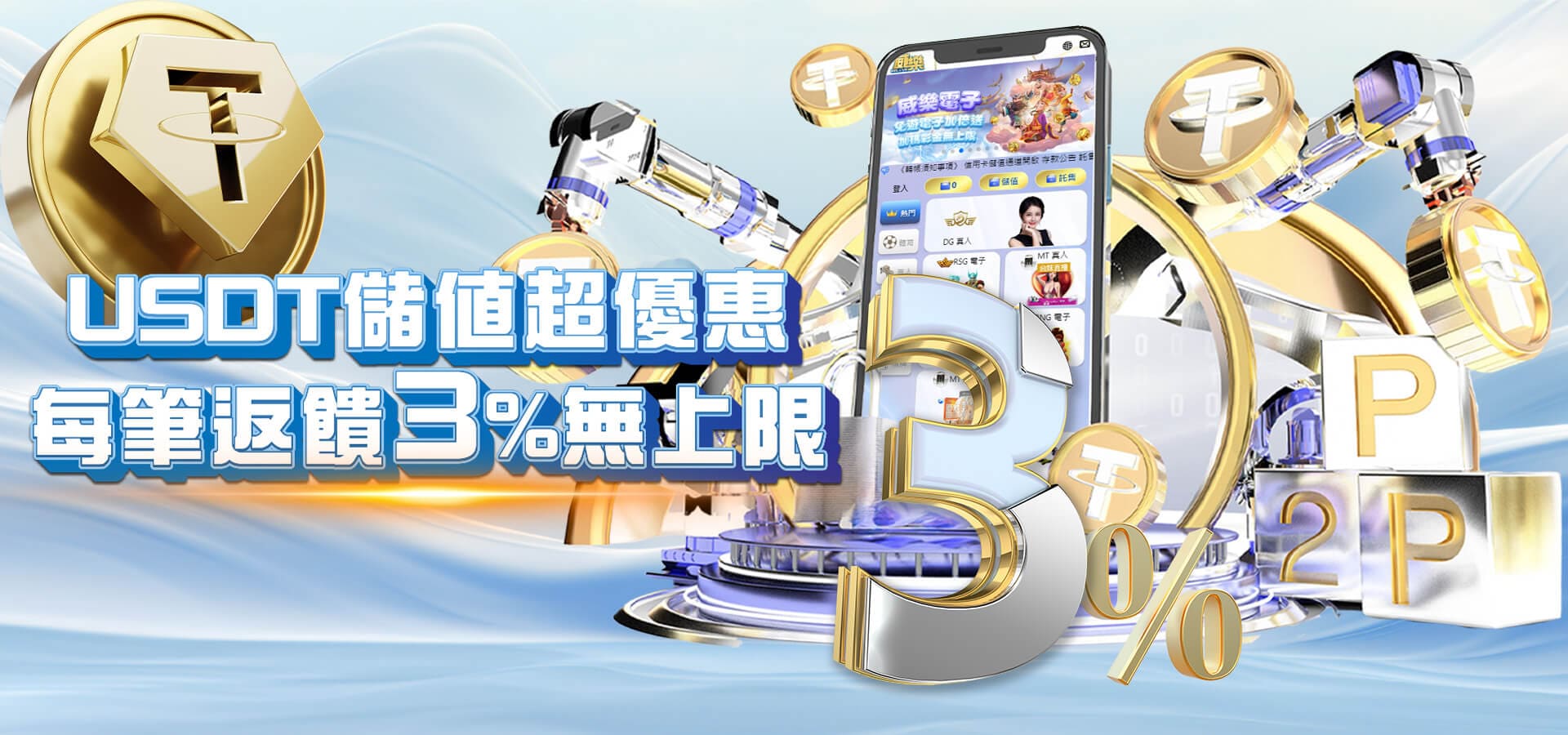 威樂娛樂城優惠活動-USDT儲值超優惠每筆反饋3無上限