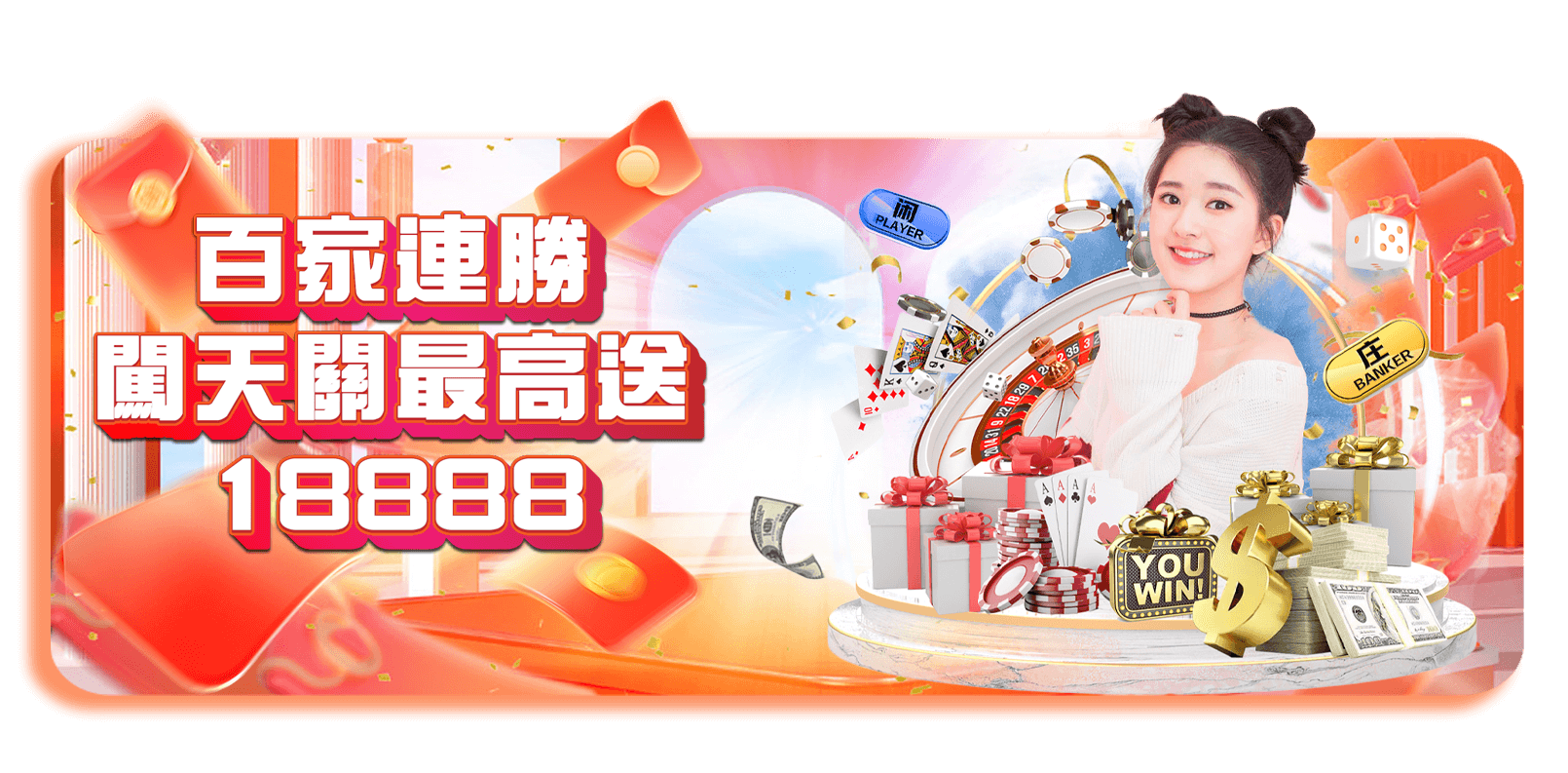 威樂娛樂城優惠活動-百家連勝闖天關最高送18888